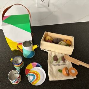 Lovevery Tea Set + CocoVillage Wooden Fruits